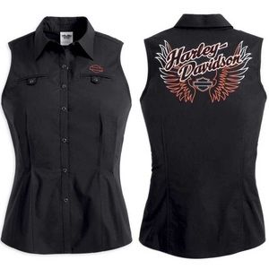 NEW✨ Harley-Davidson Women Woven Tank Embroidered